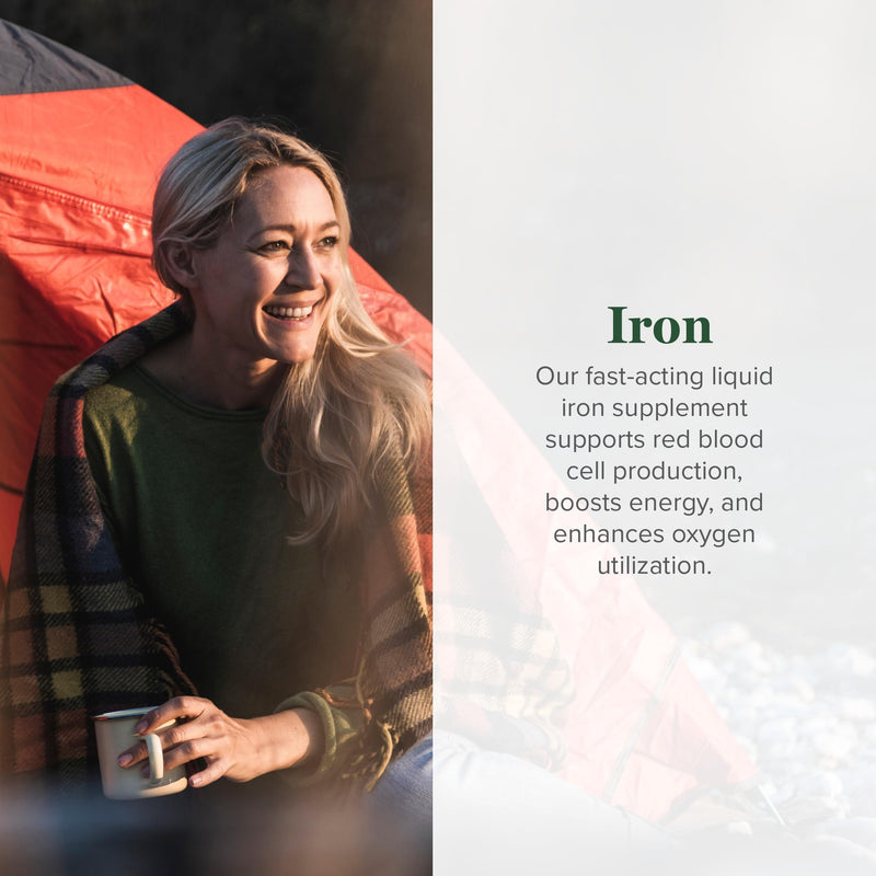 Iron Supplement for Women & Men - Blood Builder Liquid Iron Vitamin (2 Oz) | Global Healing Iron Supplement- Natural Energy to Combat Fatigue, Brain Health