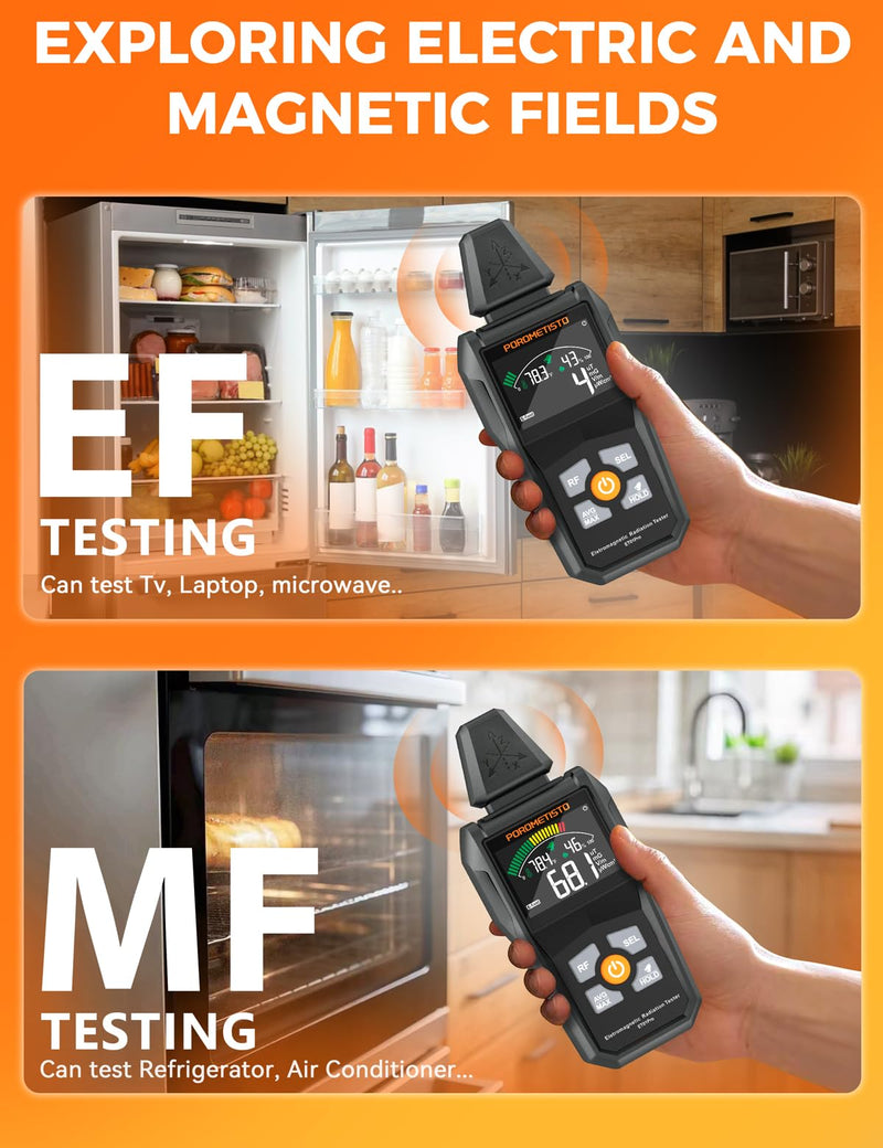 EMF Meter Radiation Detector, ET01Pro EMF Detector, 5-in-1 Electromagnetic Field & Radio Frequency Detector for Home Use & Office EMF Inspections,Ghost Hunting Equipment - BeesActive Australia