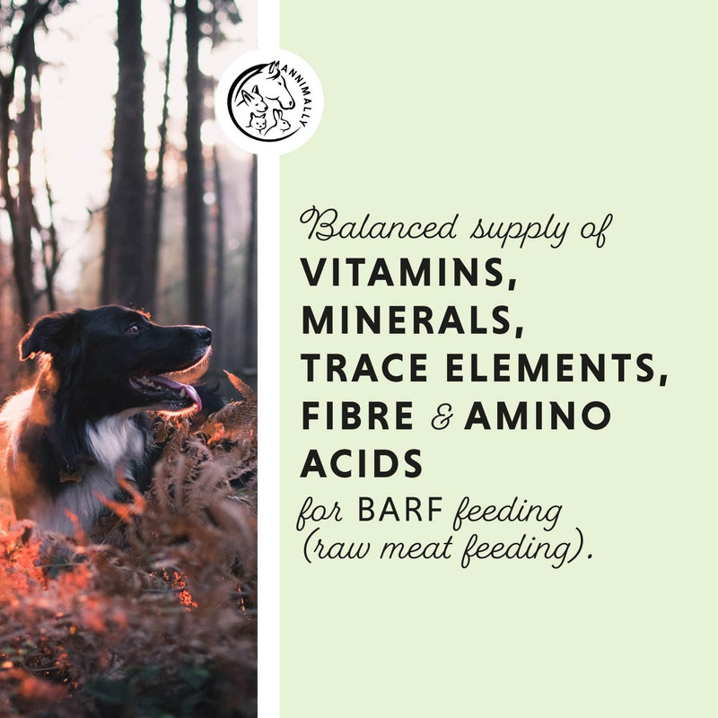 Annimally Super BARF Powder for Dogs 500 g - Pet Supplements with Vitamins, Minerals, Trace Elements & Amino Acids, Daily Nutritional Support for All Ages, Made in Germany