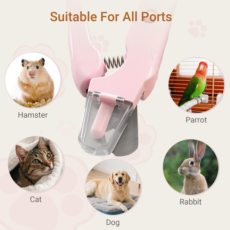 2 in 1 Cat & Dog Nail Clippers Grinder with Lights, Quick Sensor Safety Guard & Ultra-Quiet USB Rechargeable Cat & Dog Nail Trimmers, Dog Nail Grinder with 2 Bells for Women(Pink) - BeesActive Australia