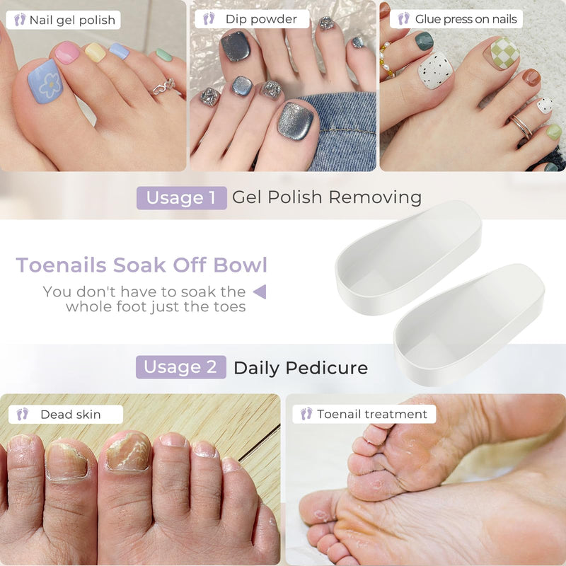 YGQQOY Toe Nail Soaking Bowl, Acetone Soak Off Bowl,Toe Soak Tray,Soak Off Gel Polish Remover Bowl,Foot Soak Pedicure Bowl, Pedicure Tools Set - BeesActive Australia