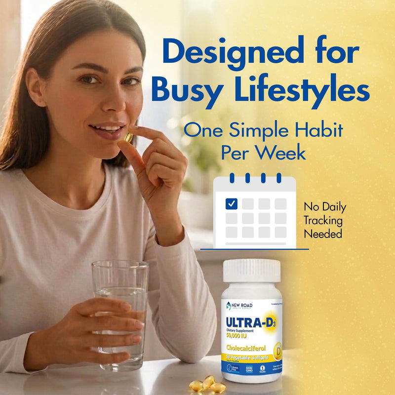 Once-Weekly Vitamin D3 50,000 IU Softgels, 50 Count Bottle, High Potency Vitamin D Supplement, Easy-to-Swallow, Extended Supply 50 Count (Pack of 1)