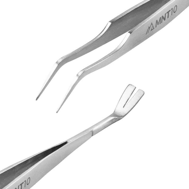 MNT10 tick tweezers stainless steel 2-in-1 I splinter tweezers, tick tweezers + tick hook for people and dogs in a practical metal case I ideal for ticks of any size I + FREE identification card - BeesActive Australia