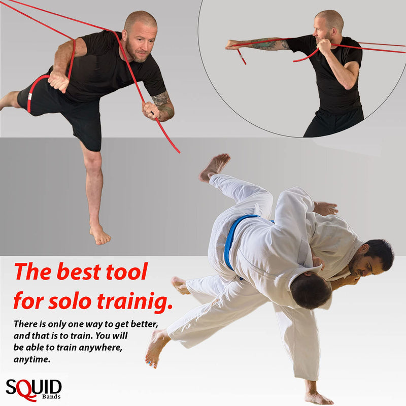 Wrestling, Jiu Jitsu, Judo, Grappling, MMA, Boxing, Muay Thai, Solo Training, Resistance Band Red (Medium) Small