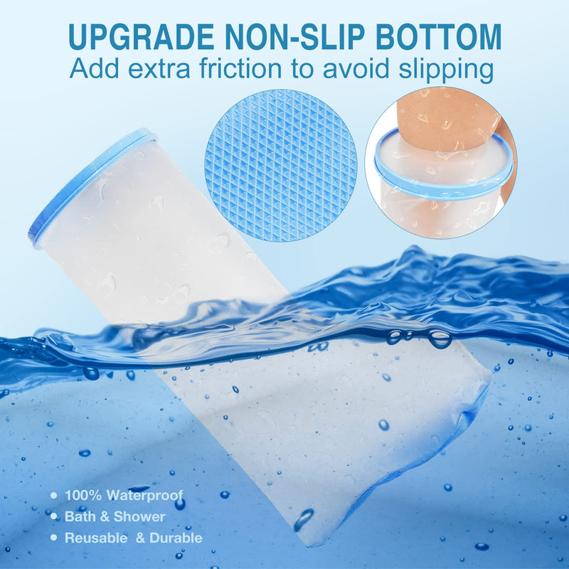 Waterproof Extra Wide Leg Cast Cover for Shower Adults, Extra Large Half Leg Shower Cover with Non-Slip Bottom, Watertight Foot Protector for Plus Size Adults Surgery Shower Boot XL-Extra wide - BeesActive Australia