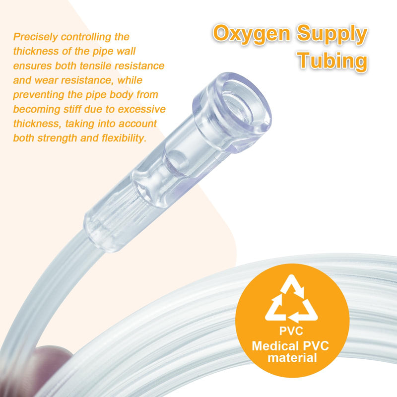 Oxygen Supply Tubing - Premium Crush-Resistant with Curved Prongs, High Flow Oxygen Tubing for Oxygen Concentrator Machine, Nebulizer Tubing & Oxygen Therapy - 16.8 FEET 3 Pack 3-16.8FEET - BeesActive Australia