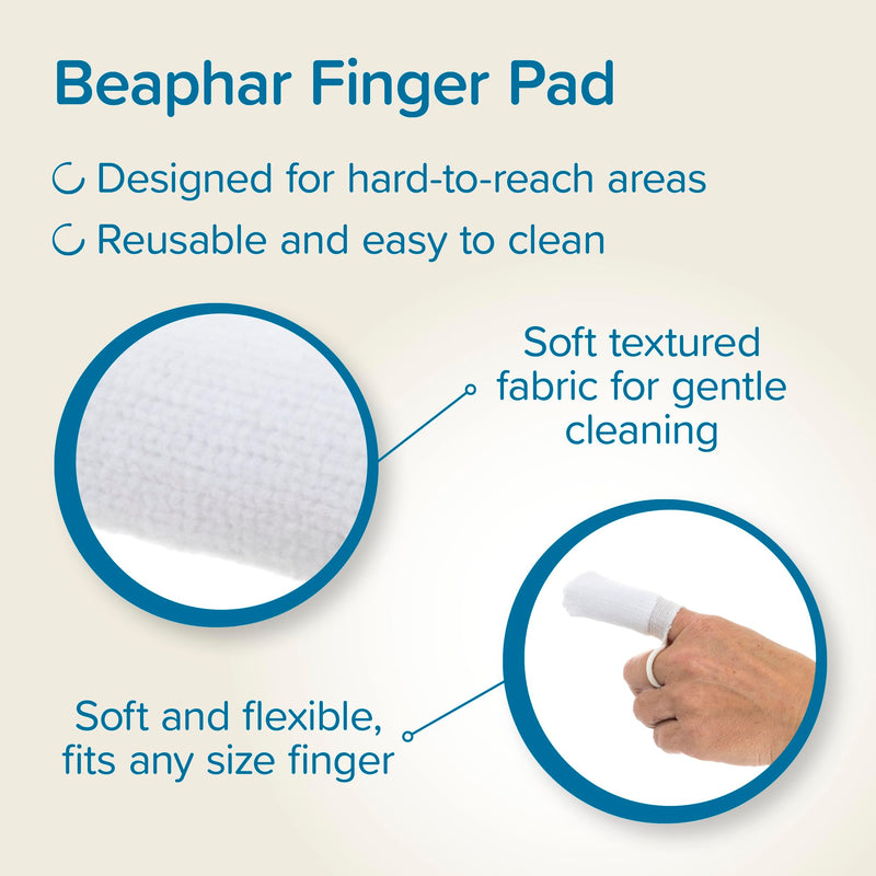 Beaphar - Finger Pad – for Gentle and Precise Teeth Cleaning – Help Reduce Plaque and Freshen Breath When Used with Beaphar Toothpaste – for Cats and Dogs – Two Pack – Reusable Pet Dental Pads
