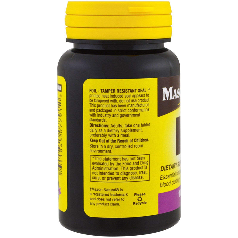 Mason Vitamins Vitamin K 100 mcg Tablets, 100-Count Bottles - BeesActive Australia