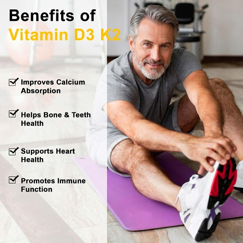 Noavfun Vitamin D3 K2 10000 IU Supplement, 90 Softgels | 250mcg Vitamin D3 + 200mcg K2 MK-7 with Coconut Oil, Supports Bone Health, Teeth & Calcium Absorption 90 Count (Pack of 1)
