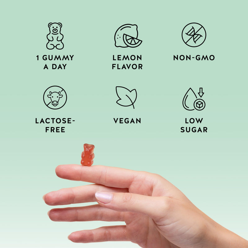 Bears with Benefits Immune Support Gummies with Vitamins C, D, B6 & Zinc | One gummy a day with 9 essential vitamins. Delicious lemon flavor in a vegan formula to support your daily immune health. 1 Count (Pack of 30)
