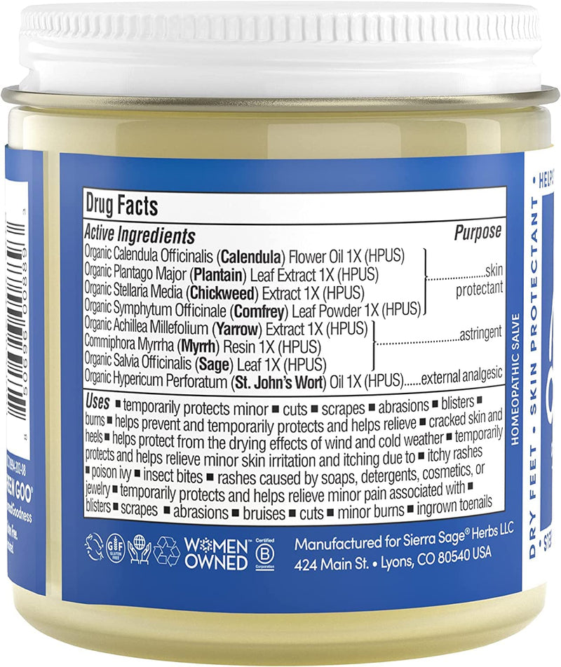 Green Goo Foot Care Salve, Reduces Irritation & Provides Pain Relief to Heal & Soothe Your Feet, Great for Hikers, Climbers, Parents & Teachers, 4 Ounce (Pack of 1), 92289 4 Ounce (Pack of 1)