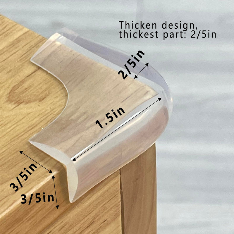Food-Graded Silicone Clear Corner Protectors, Baby Proofing Table Edge Guards, Pre-Tapep Adhesive Soft for Kids Child Safety Proof, Cabinets Counter Furniture Bumpers (4, 3/5x3/5 in (Width)) 3/5x3/5 in (Width) 4 - BeesActive Australia