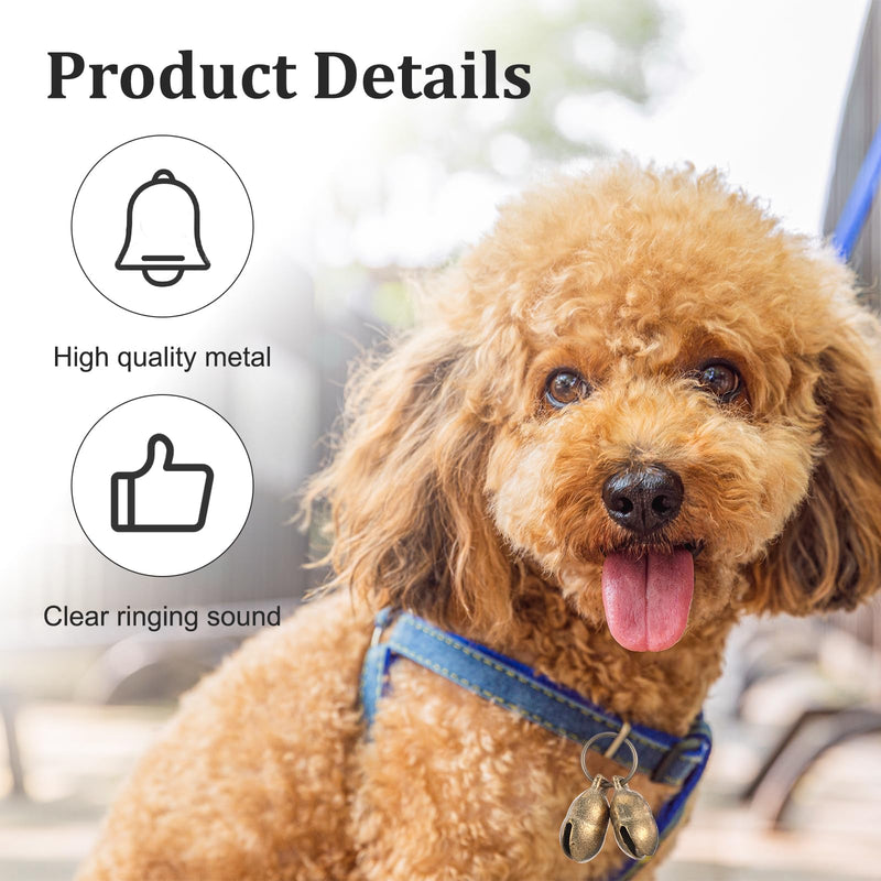 2 Set Copper Bells for Small Dog Collars, Extra Loud Dog Collar Bells Copper Bell Pet Tracker Training Bells Collar Bell for Pets Tracking Anti Lost Training Pet Collar Pendant Accessories - BeesActive Australia