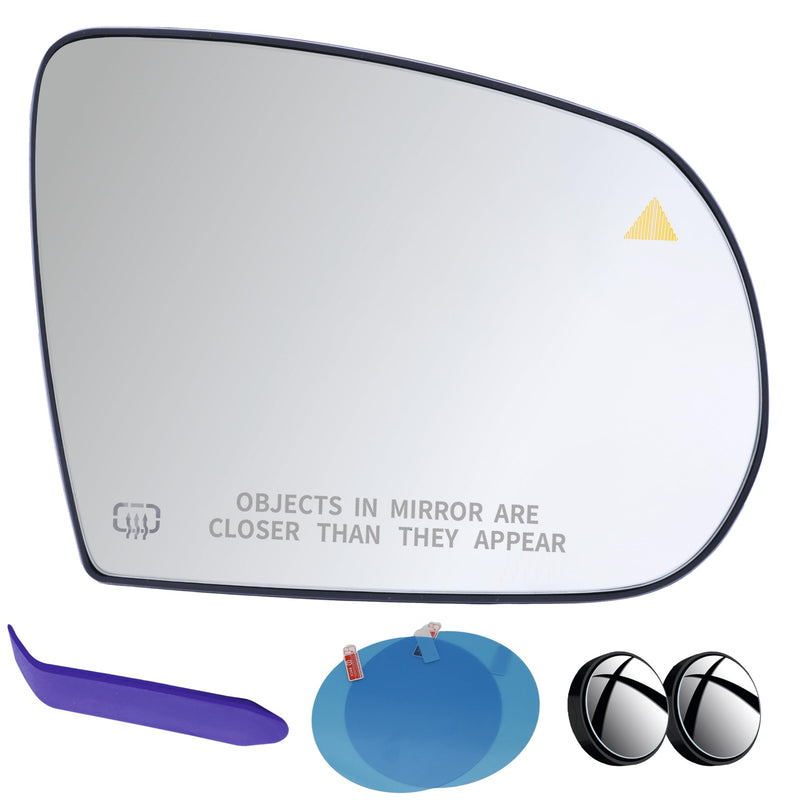 EAP Passenger Side Mirror Glass Compatible with Jeep Cherokee 2014-2023, Jeep Compass 2017-2023, Heated with Blind Spot 68228918AB 68228917AA 68368582AA CH1325176 Passenger - Heated + Blind Spot