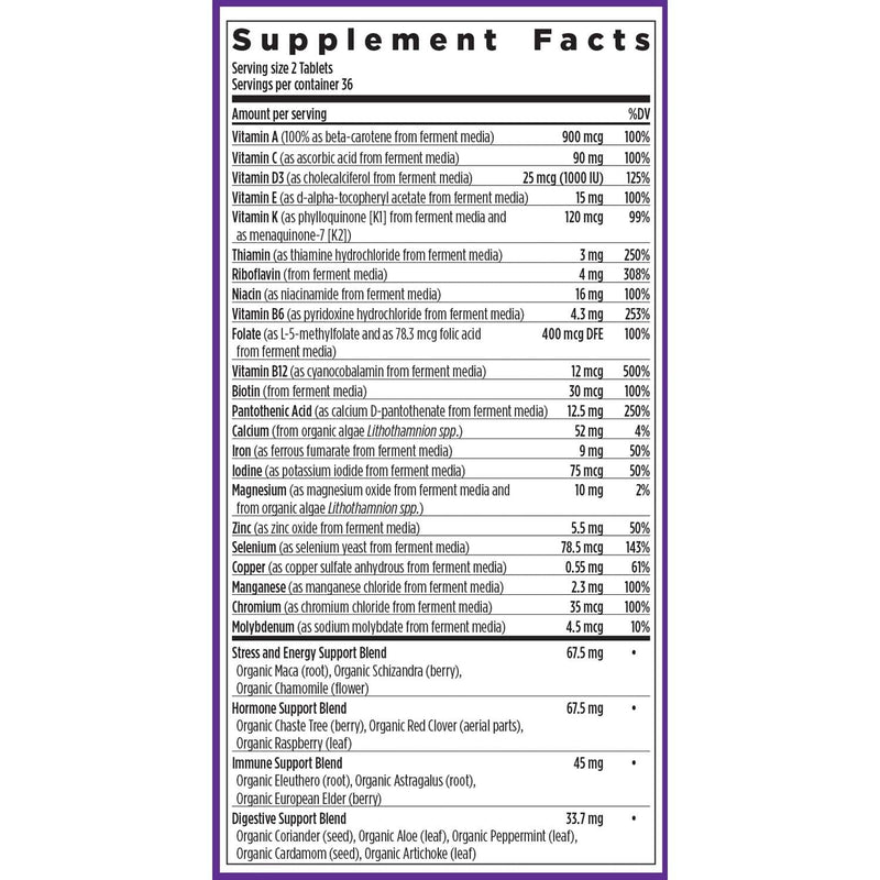 New Chapter Women's Advanced Multivitamin Formula, 72 Count | Fermented Essential Nutrients with Iron and Vitamin D3 for Stress, Bone, Immune, Beauty, and Energy Support for Women 72 Count (Pack of 1)