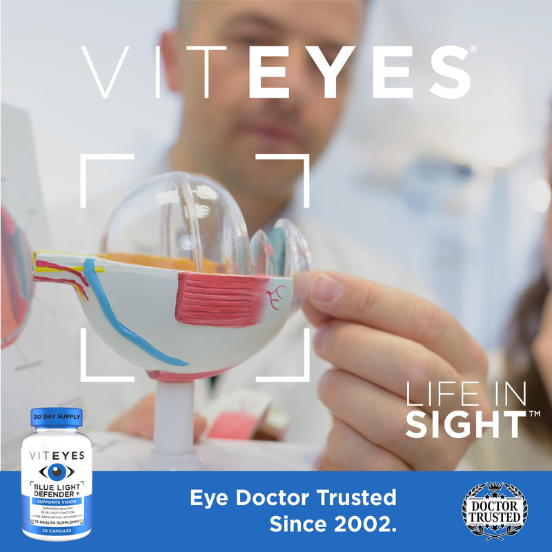 Viteyes Blue Light Defender+ Supplement Capsules, Dietary Safeguard from Harmful Blue Light, 30 Capsules 30 Count (Pack of 1)