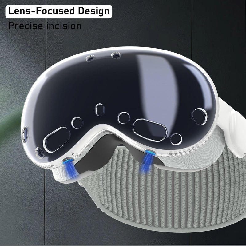 KOREDA Compatible with Apple Vision Pro Case Clear, Crystal Transparent Soft TPU Protective Shockproof Cover Designed for Vision Pro VR Headset 2024 Accessories (Transparent) - BeesActive Australia