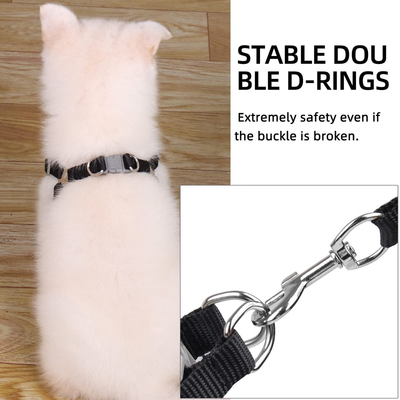 rennaio Dog Harness No Pulling, Adjustable Puppy Harness with 2 Leash Clips, Reflective Dog Harness and Leash Set for Small and Medium Dogs (Black, S) Black - BeesActive Australia