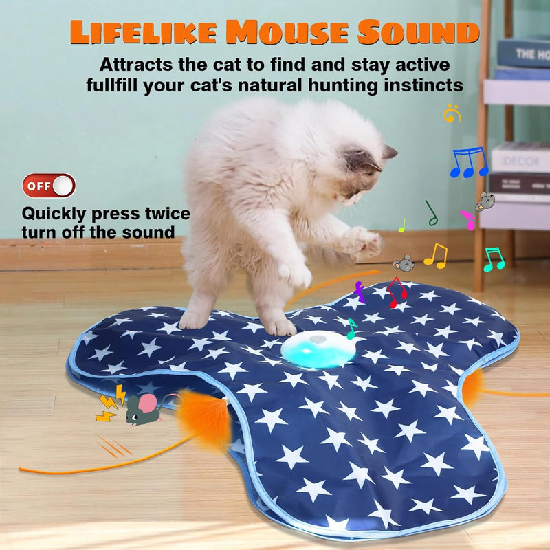 Interactive Motion-Activated Cat Toys Chirping and Moving Feather Wand - Keep Your Feline Friend Entertained and Enriched - BeesActive Australia