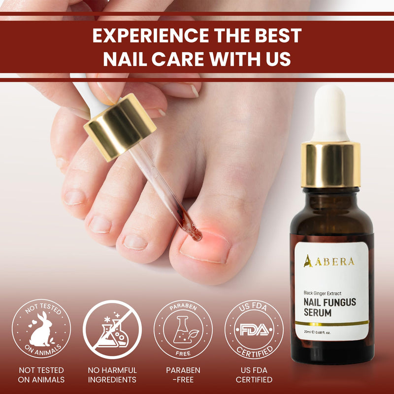 Abera Maximum Strength Nail Repair Serum - Intensive Care for Damaged and Hardened Nails - Supports Healthy Nails with Quick-Drying Formula for Fingernails and Toenails (Red) A. Red