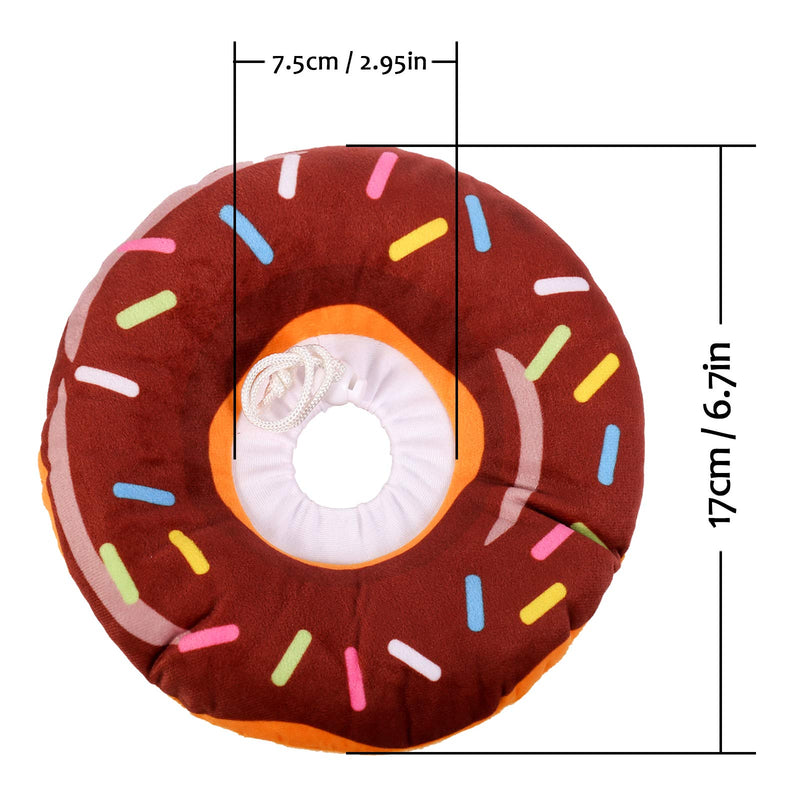 Xinzistar Neck Collar Cat Collar Soft Cat Protective Collar Anti Bite Safety Adjustable Protective Collar for Pets Cats Dogs Puppies Kittens (Brown Donut, XS) - BeesActive Australia
