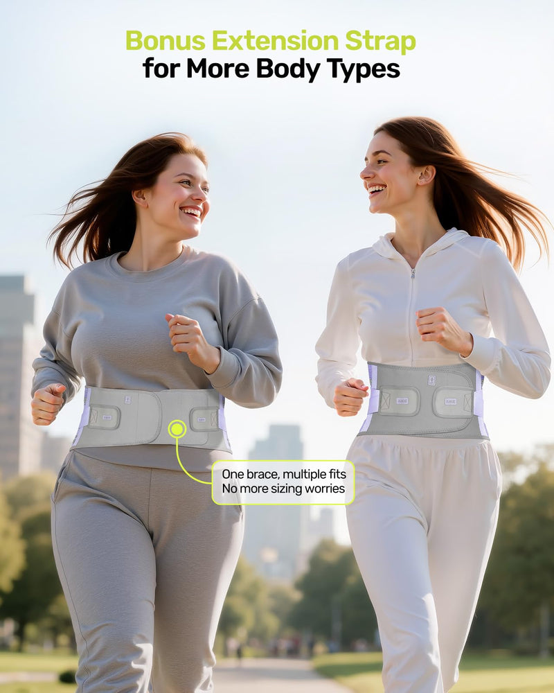 Rakiie Back Brace for Lower Back Pain Women with 9X Support System, Ergonomic Lumbar Support for Pain Relief, Breathable Mesh Design with 3D Silicone Pad for Sciatica, Sciatica,Purple Size L (Waist: 35.8"-43.7") Purple Large(Waist: 39.4"-45.3") - BeesActive Australia