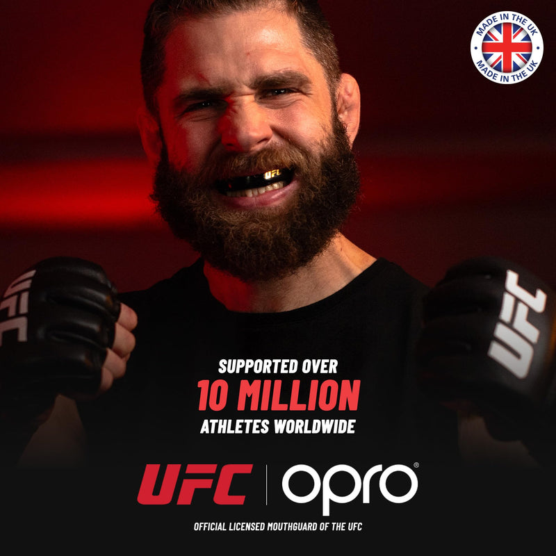 OPRO Instant Custom-Fit Mouth Guard, Dentist-Level Comfort, Protection & Fit - Moldable Mouthguard for Football, Boxing, Rugby, MMA, BJJ, UFC Mouth Piece- Includes Mouth Guard Case (Clear, Adult) Clear/White Adult (10+) - BeesActive Australia
