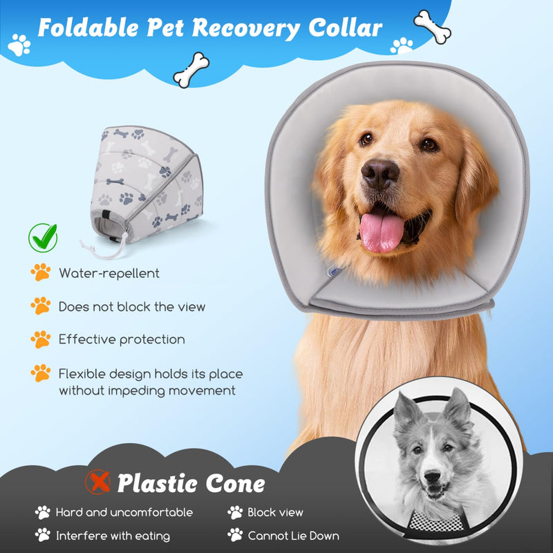 Nobleza - Foldable neck collar for dogs and cats, adjustable dog collar, dog collar, leak protection for dogs, soft protective collar for dogs, prevention of injuries or wounds licking or scratching, XS neck circumference: 13cm-18.5cm - BeesActive Australia