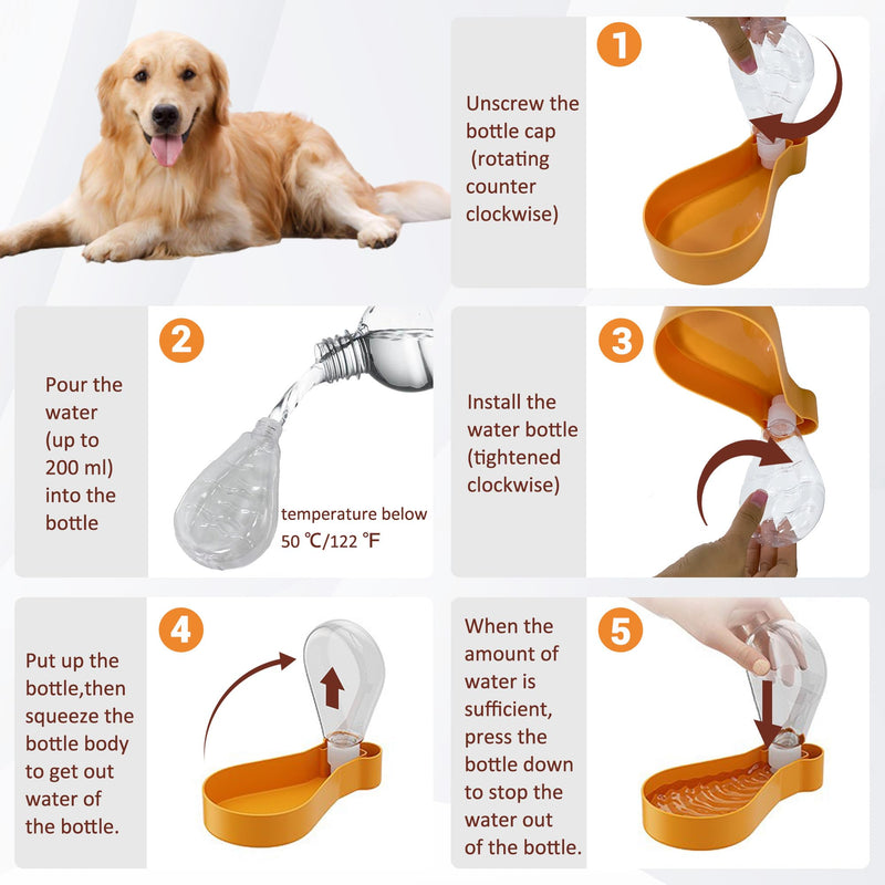Dog Water Bottle with Drinking Cup and Food Container,Maklavel 2 in 1 Portable Pet Water Dispenser Feeder,Leakproof Travel Dog Water and Food Bowl Suitable for Pets Cats and Puppies (White, 10 Oz) White - BeesActive Australia
