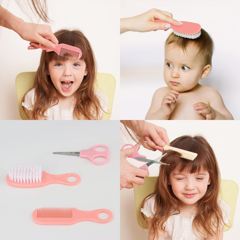 Baby Healthcare and Grooming Kit, 20 in 1 Portable Baby Safety Care Set with Hair Brush Comb Nasal Aspirator Electric Nail Trimmer Set Baby Essentials kit for Newborn Boys Girls (Pink) Pink 20 in 1 - BeesActive Australia