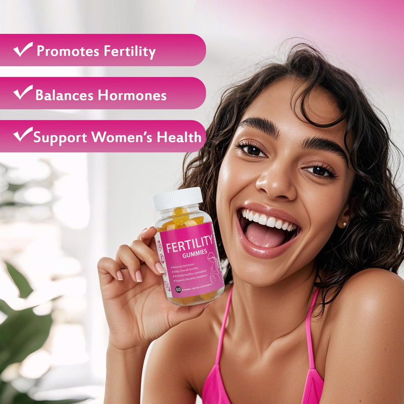 Laicuherb Fertility Support Gummies for Women Hormonal Balance & Conception Support, Prenatal Vitamins with Myo-Inositol & Pantothenic Acid, Fertility Gummies for Women Get Pregnant Fast, 60 Count