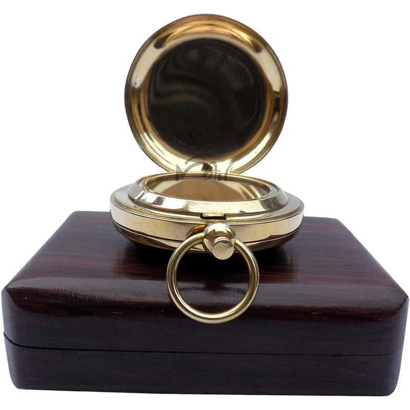 Brass Compass Gift – Push Button Compass Keepsake Gift for Son, Boys, Men, Graduation Gift, Birthday Gift Idea, Inspirational Motivational Gift for Him, Unique Gift Idea, Collectible Desk Decor Brass Compass Gift – Classic Edition 1