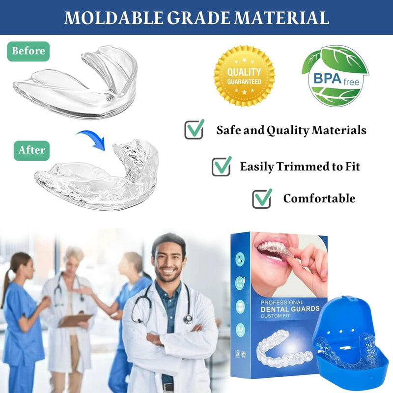 Mouth Guard for Clenching Teeth at Night, Night Guards for Teeth Grinding, Mouth Guard for Grinding Teeth at Night, Reusable Teeth Grinding Mouth Guard, Mouthguards for Grinding of Teeth (4 Piece Set) - BeesActive Australia