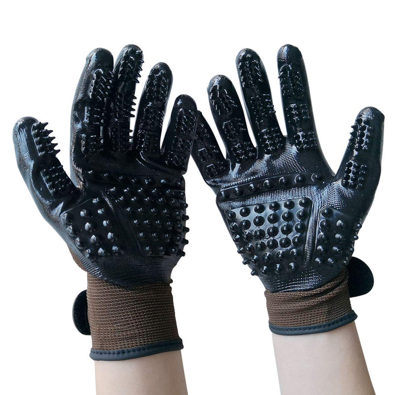 Animalon rubber grooming glove (double pack) | innovative and practical fur changing aid for horses and dogs | Rubber grooming glove for horses especially during coat change (L) L - BeesActive Australia