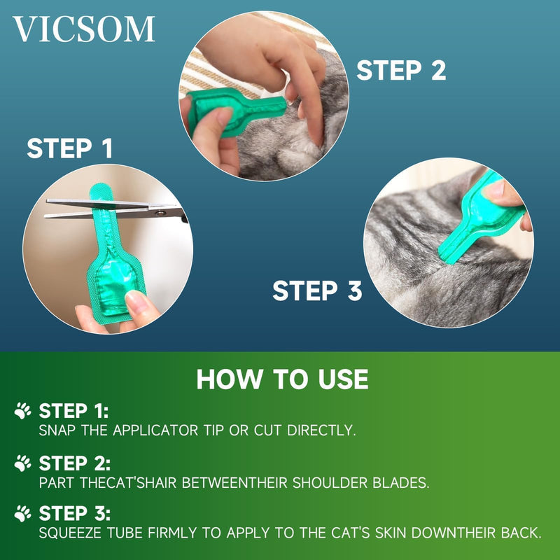 Flea Treatment for Cat Flea and Tick Prevention for Cats Kitten, 6-Month Supply, Cat Flea Treatment & Control, Repellent, Fast Acting Topical Drops for Cats, Over 1.5 lbs, 24-Hour Protect - BeesActive Australia