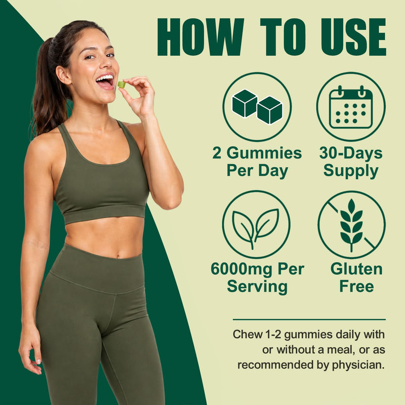 Sea Moss Gummies, 16-in-1 Blend with Ashwagandha, Black Seed Oil, Bladder Wrack, Turmeric, Vitamin C & D3, Manuka Honey, Burdock Root, Dandelion, Yellow Dock, Elderberry - Green Apple Flavor