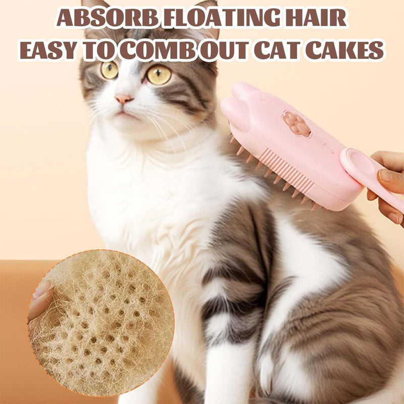 Cat Steam Brush for Shedding, Steam Brush for Indoor Cats, Water Brush, Cat Spray Mist Massaging Brush, Pet Hair Removal Brush, Suitable for Cats, Dogs and Rabbits, Cat Cleaning Brush 😽beige - BeesActive Australia