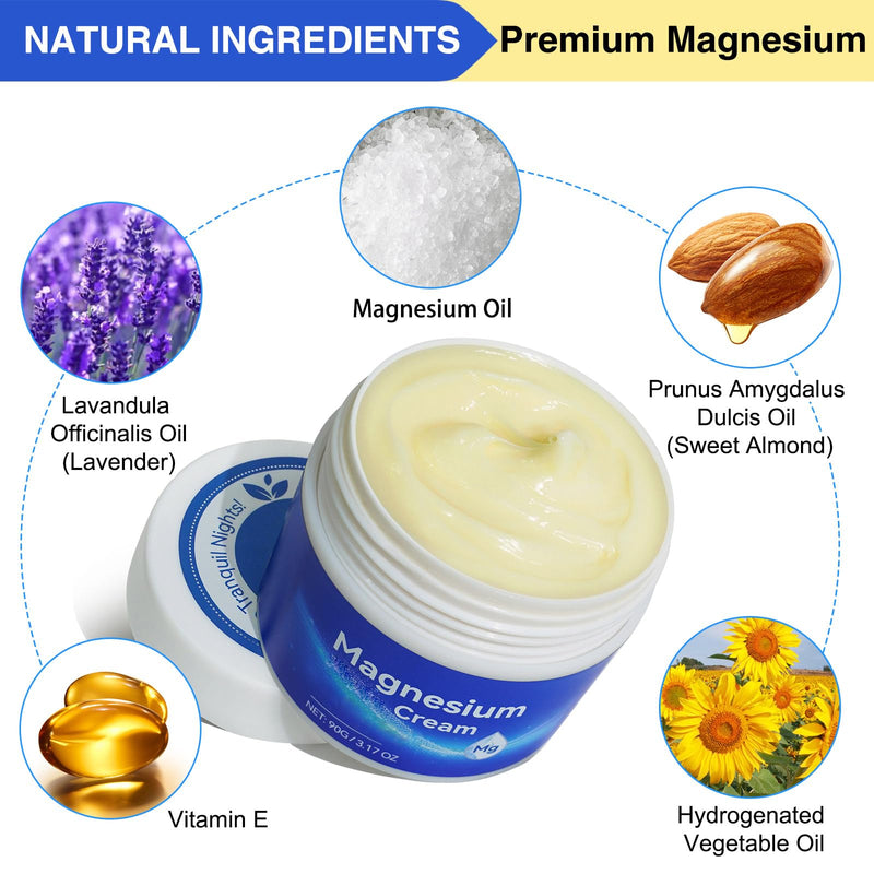 ReliCo Magnesium Cream - Pure Magnesium Oil with Vitamin E, Magnesium Lotion 3.17 Fl Oz (Pack of 1) - BeesActive Australia