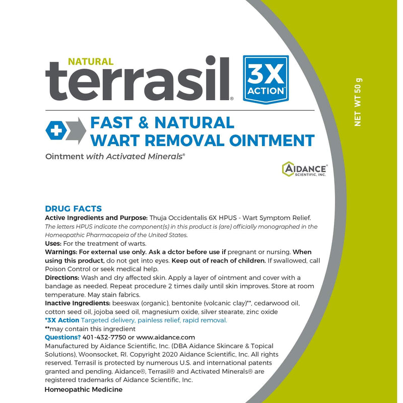 Wart Relief - Safe for Sensitive Skin Natural Patented Formula by Terrasil (50gm Regular Tube) - BeesActive Australia