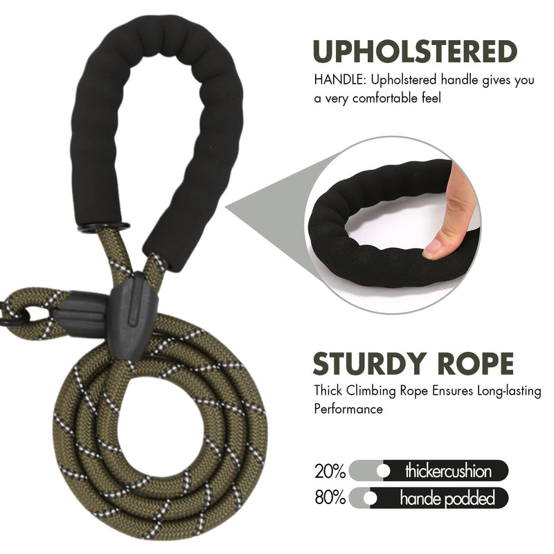 BAOBOTE Double Dog Leash,Dual Dog Leash with Shock Absorbing Bungee Reflective for Two Dogs 360 Swivel No Tangle Dog Leash(Army Green) Army Green - BeesActive Australia