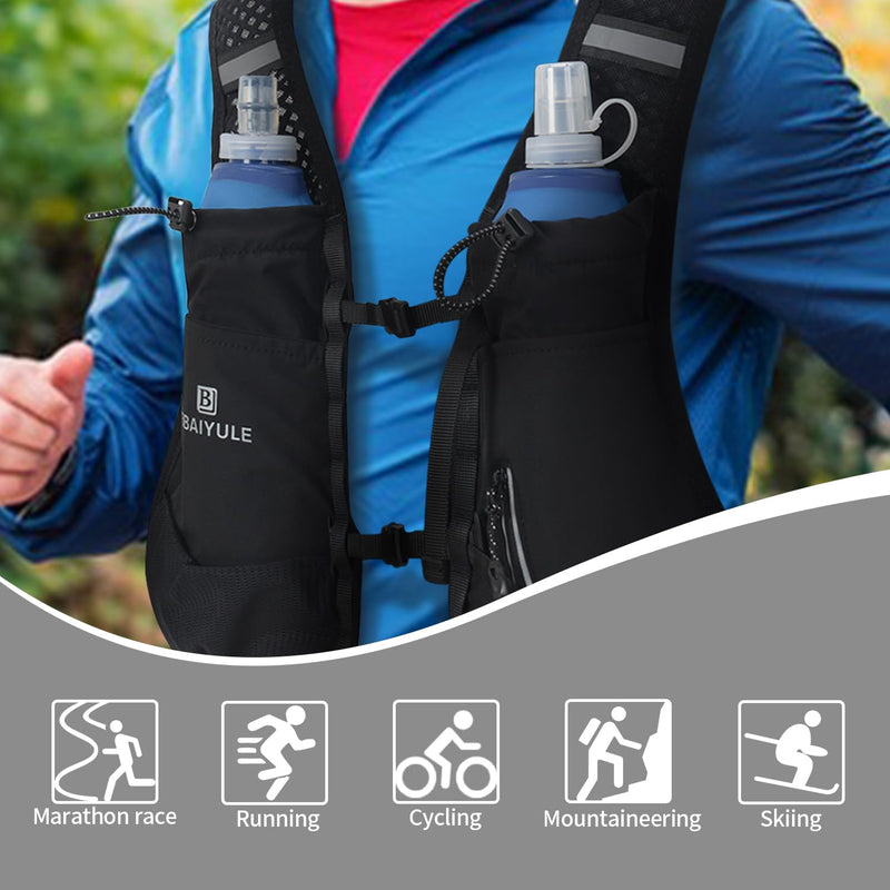 B BAIYULE Lightweight Running Hydration Vest Backpack,Hydration Water Backpack with Bladder or Flask (Optional), Hiking Trail Running Cycling Marathon Backpack with 2L Bladder
