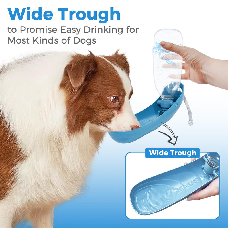 19oz Dog Water Bottle, Collapsible Dog Travel Water Bottle, Portable Dog Water Dispenser with Foldable Drinking Cup Bowl for Walking, Hiking, Lightweight, Leak-Proof, BPA Free, Blue A-Blue - BeesActive Australia