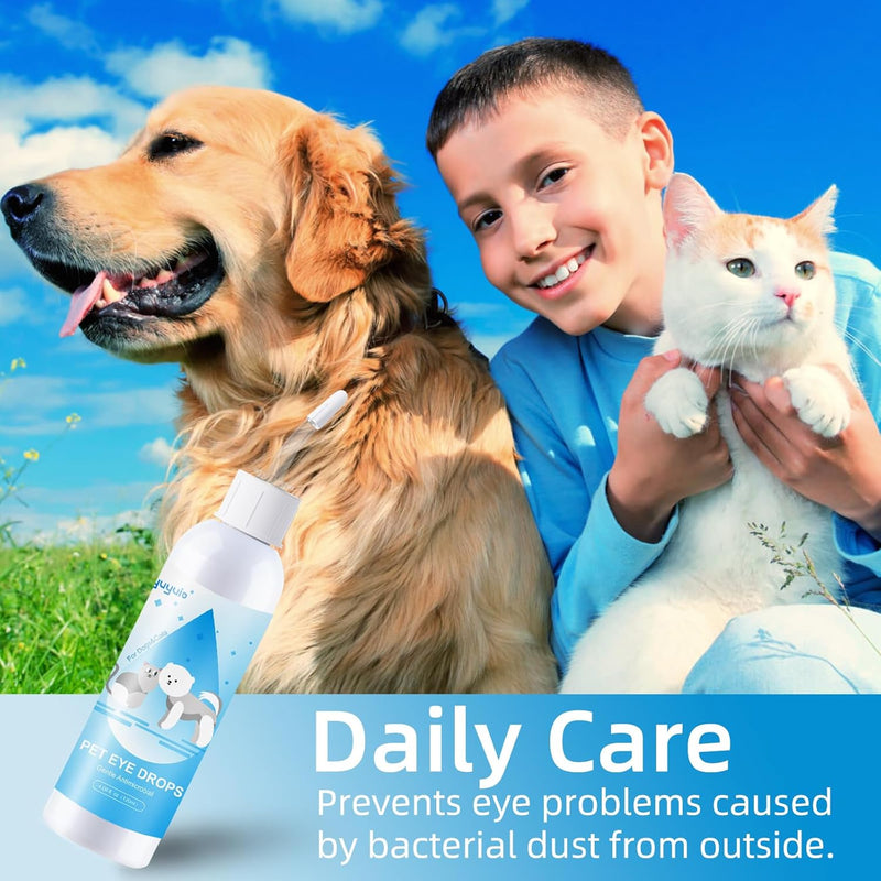 Eye Drops for Dogs and Cats,Tear Ttain Remover for Pets Eye Infection Allergy, Dry Eye Condition,Safe for All Animals 4.06oz - BeesActive Australia