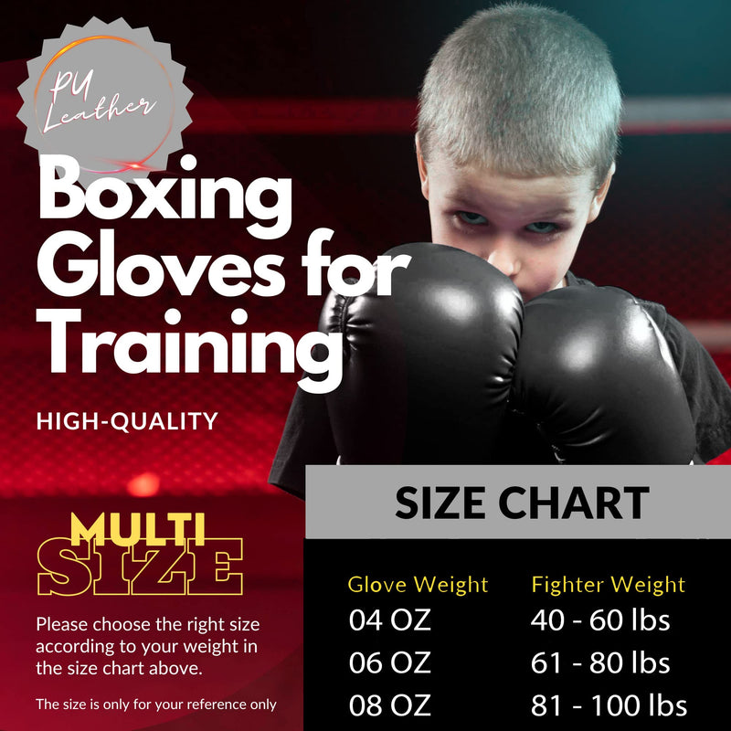 Kruzak Plain Kids Focus Mitts and Boxing Gloves Set for Kickboxing and Muay Thai MMA Training - Unisex Kit with Punching Pads for Martial Arts and Karate Black 4 oz - BeesActive Australia