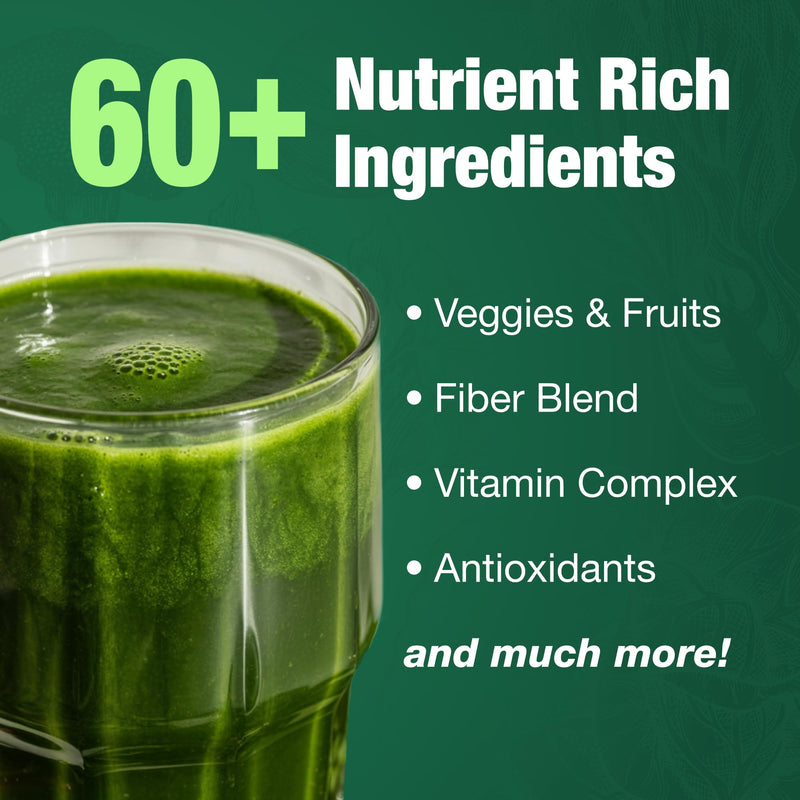 Total Tea Super Greens Powder Original Spirulina Chlorella Vegan Superfood | 21 Servings Fruits Vegetables Vitamins Antioxidant Energy Green Drink Powder for Smoothies Unflavoured