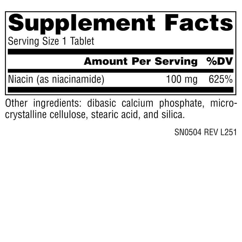 Source Naturals Niacinamide B-3, Dietary Supplement - 100 mg- 250 Tablets 1