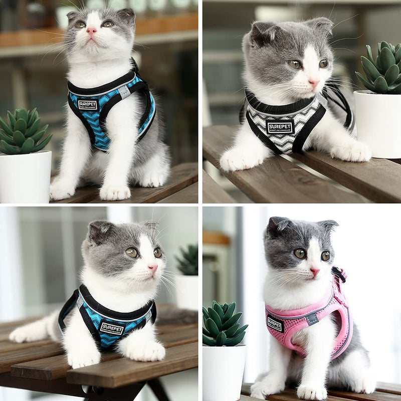 Suredoo Dog Harness with Leash Anti Pull Harness Reflective Chest Harness for Small Dogs, Pets, Puppies, Cats (Pink, XXS) Pink - BeesActive Australia