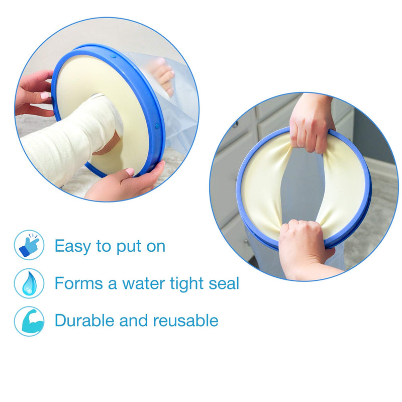 DMI Waterproof Cast Cover Wound Barrier and Bandage Protector Reusable with a Watertight Seal for Showers Baths & Pools Fits Adult Small Leg up to 23 Inches in Length, Short Leg 1 Count (Pack of 1) - BeesActive Australia