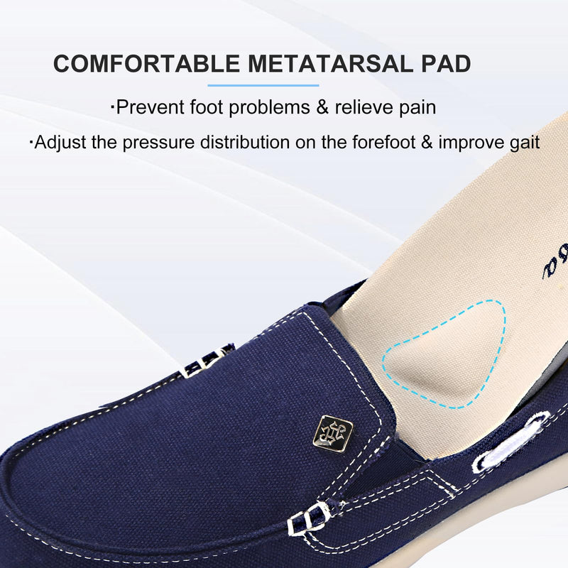 Womens Slip On Shoes - Canvas Casual Loafers Shoes with Arch Support 10 Navy