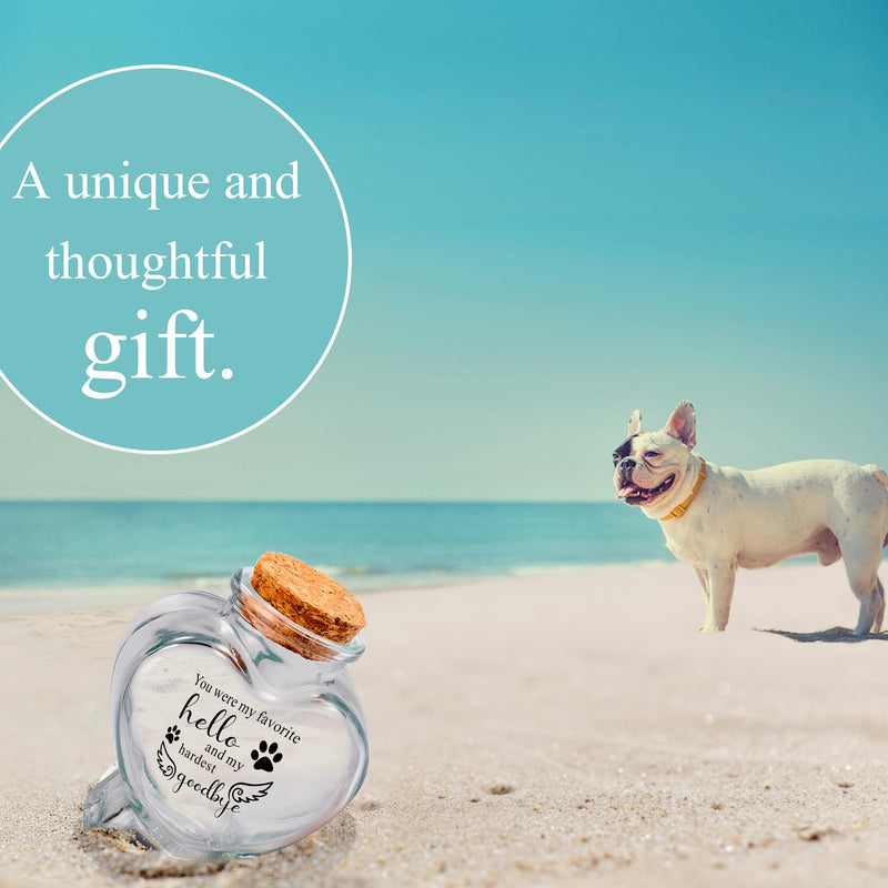 Pack of 2 memorial bottle glass bottles for ashes, teeth, animal hair glass container storage jar for dogs, cats ashes keepsake, memorial, mourning gift, animal loss - BeesActive Australia